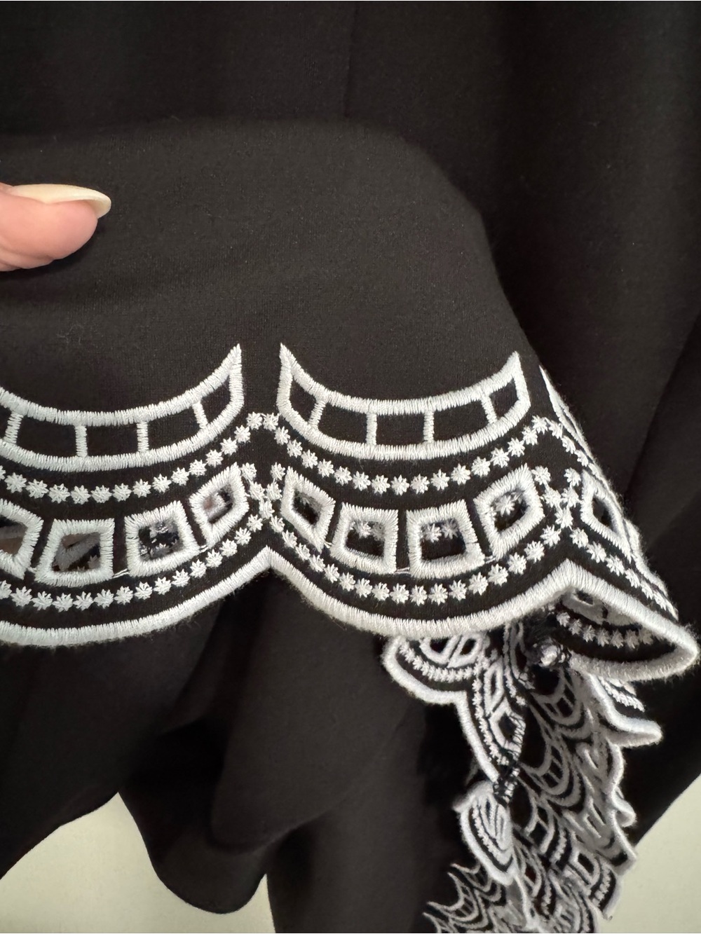 Talbots Fit & Flare Embroidered Hem Dress - Picture 4 of 7